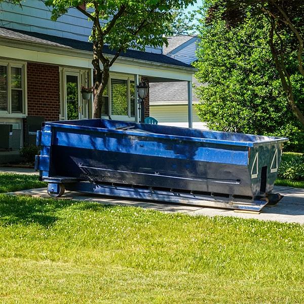 residential dumpsters can be placed on a driveway or lawn, but preventative measures should be taken to avoid damage to the property